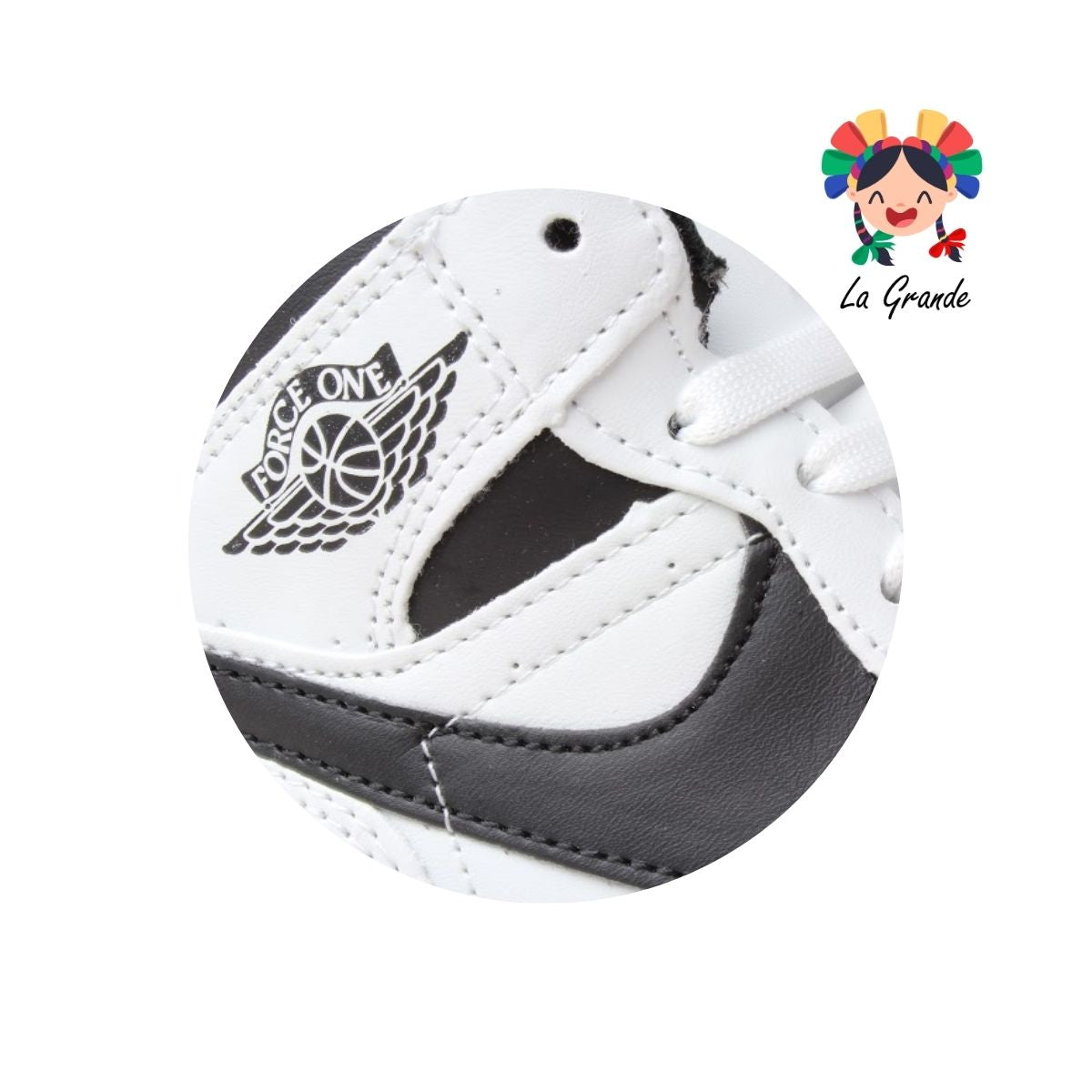 FORCE X-PLOD Blanco Negro Sintético Tenis para Niño