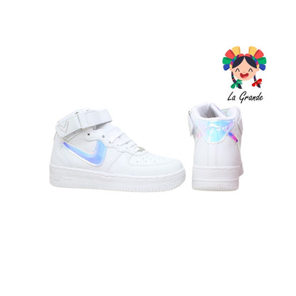 FXX-PLOD Blanco Paraíso Sintético Tenis Casual para Niña y Dama