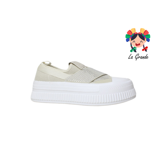 G01-5B FOSUM Amarillo Textil Tenis Casual Estilo Urban para Dama