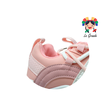 G03-3C FOSUM Blanco Rosa Sint Tenis Casual con Plataforma para Dama