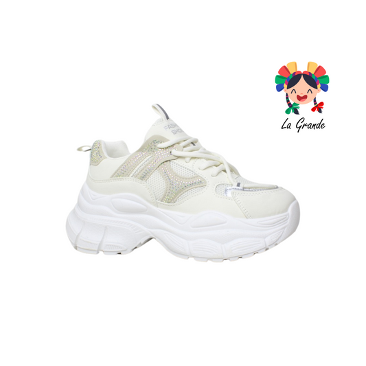 G04-1B FOSUM Beige Textil Tenis Casual Estilo Urban para Dama