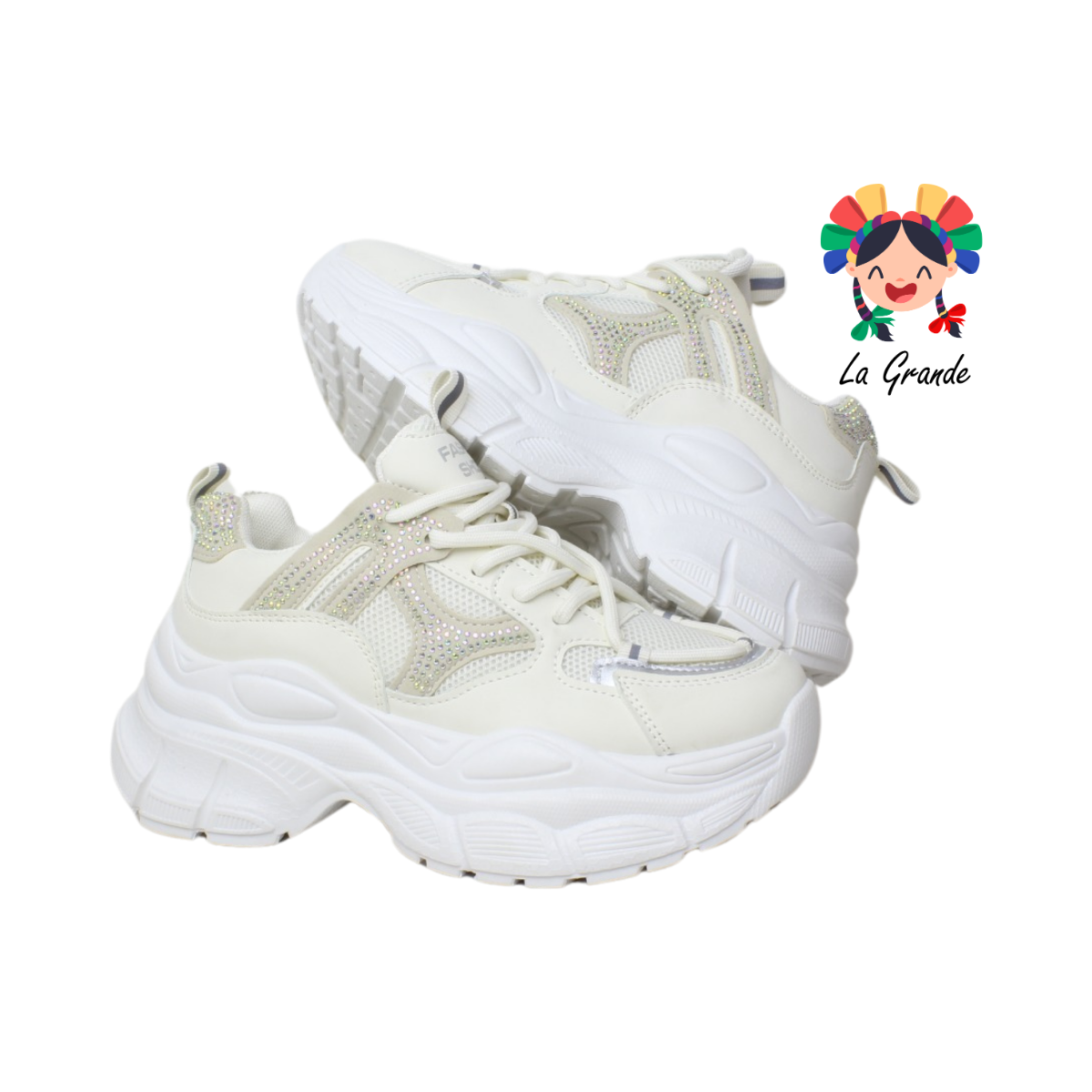 G04-1B FOSUM Beige Textil Tenis Casual Estilo Urban para Dama