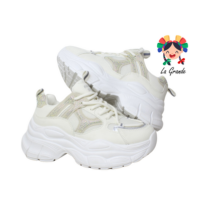 G04-1B FOSUM Beige Textil Tenis Casual Estilo Urban para Dama