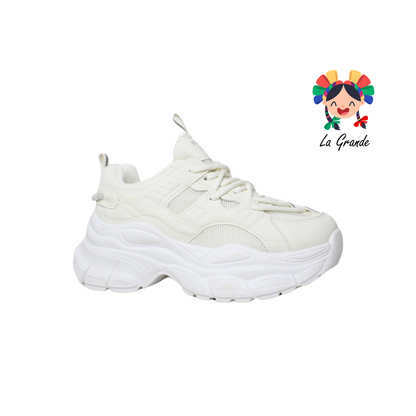 G04-4B FOSUM Beige Textil Tenis Casual Estilo Urban para Dama