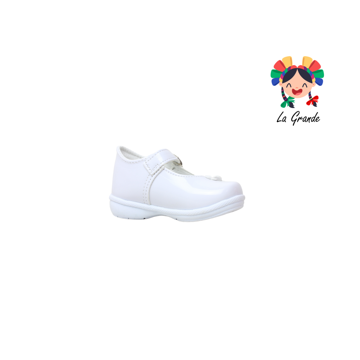 605 CHAPATITOS Blanco Charol Zapato Casual para Bebé y Niña