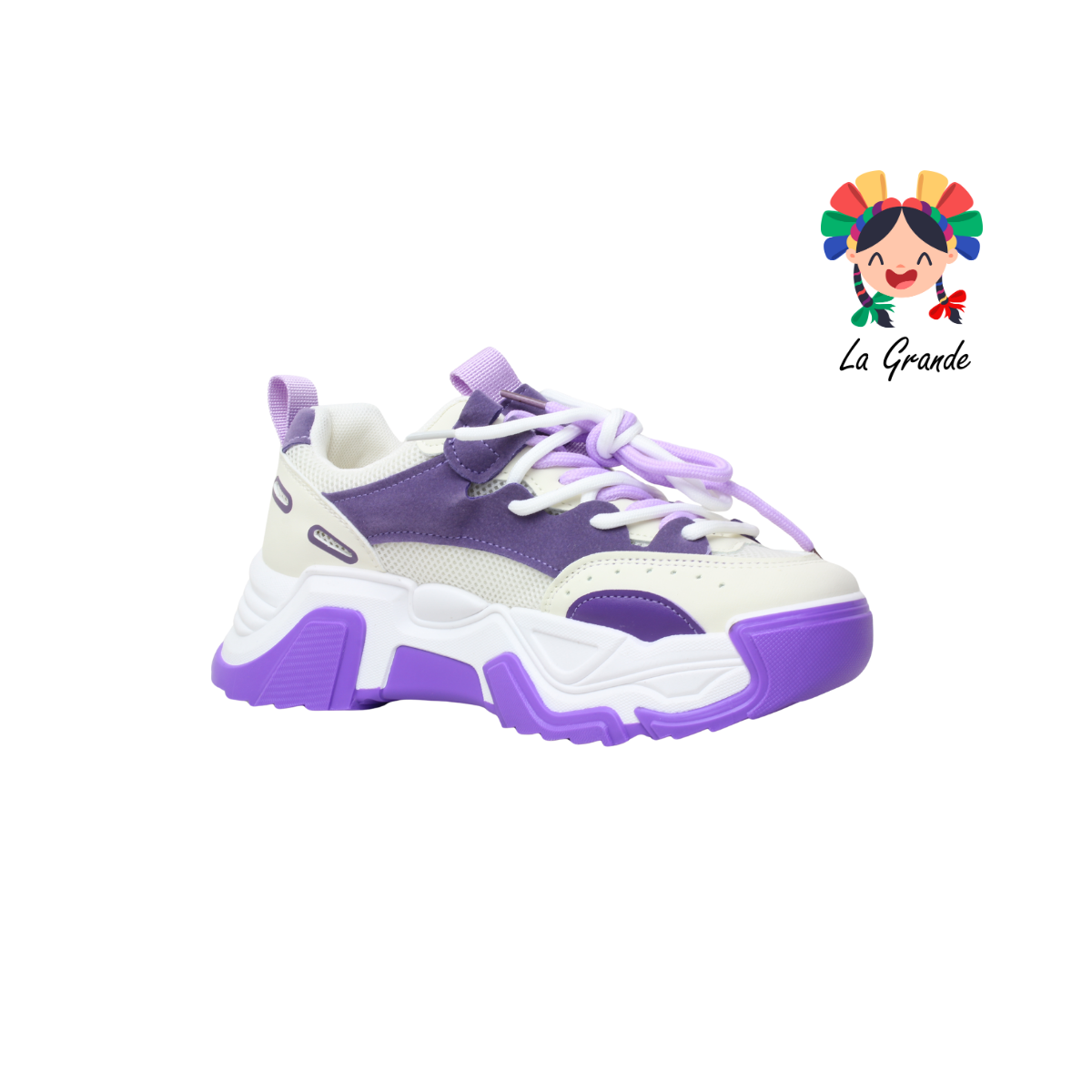 G06-2C FOSUM Morado Textil Tenis Casual Estilo Urban para Dama