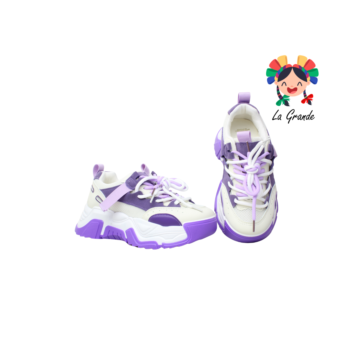 G06-2C FOSUM Morado Textil Tenis Casual Estilo Urban para Dama
