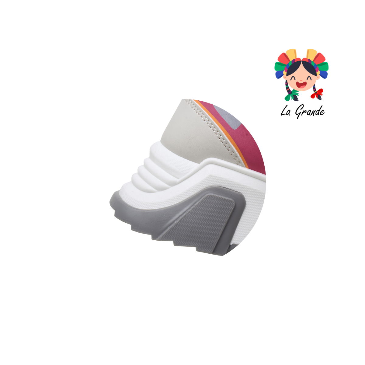 G06-4A FOSUM Beige Rojo Textil Tenis Casual Estilo Urban para Dama