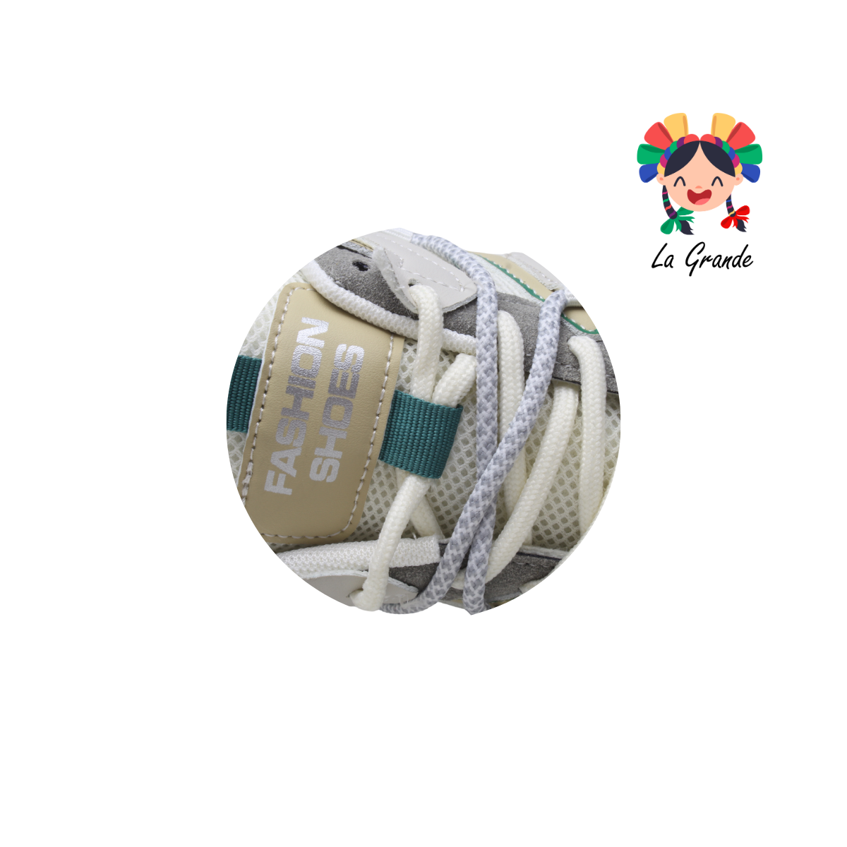 G06-4B FOSUM Beige Gris Textil Tenis Casual Estilo Urban para Dama