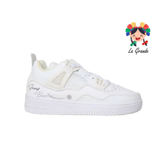 1015 HARMAN Bco Bco Tenis Casual para Dama, Joven y Caballero