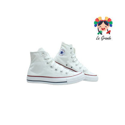 HI CONVERSE Blanco Textil Tenis Casual Importado Original para Niña, Niño, Dama, Joven y Caballero