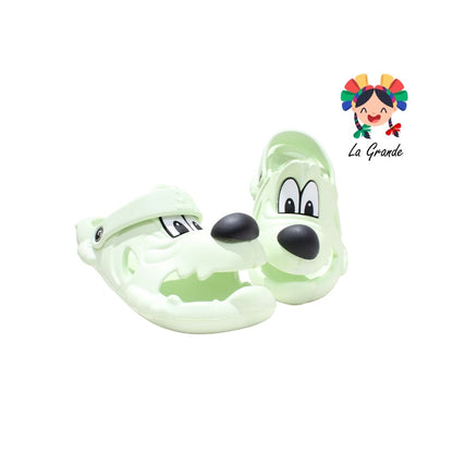 HUELLAS Sandalia tipo Crocs Sint Perrito Verde para Niña y Niño
