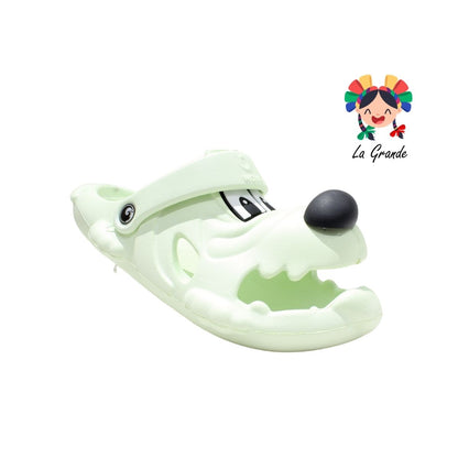 HUELLAS Sandalia tipo Crocs Sint Perrito Verde para Niña y Niño