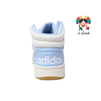 Hoops 3.0 Mid ADIDAS Beige Azul Tenis Casual Original Importado para Dama