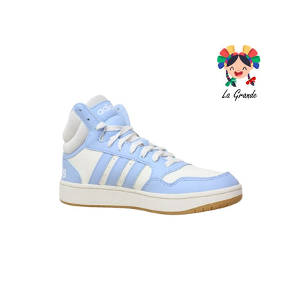 Hoops 3.0 Mid ADIDAS Beige Azul Tenis Casual Original Importado para Dama