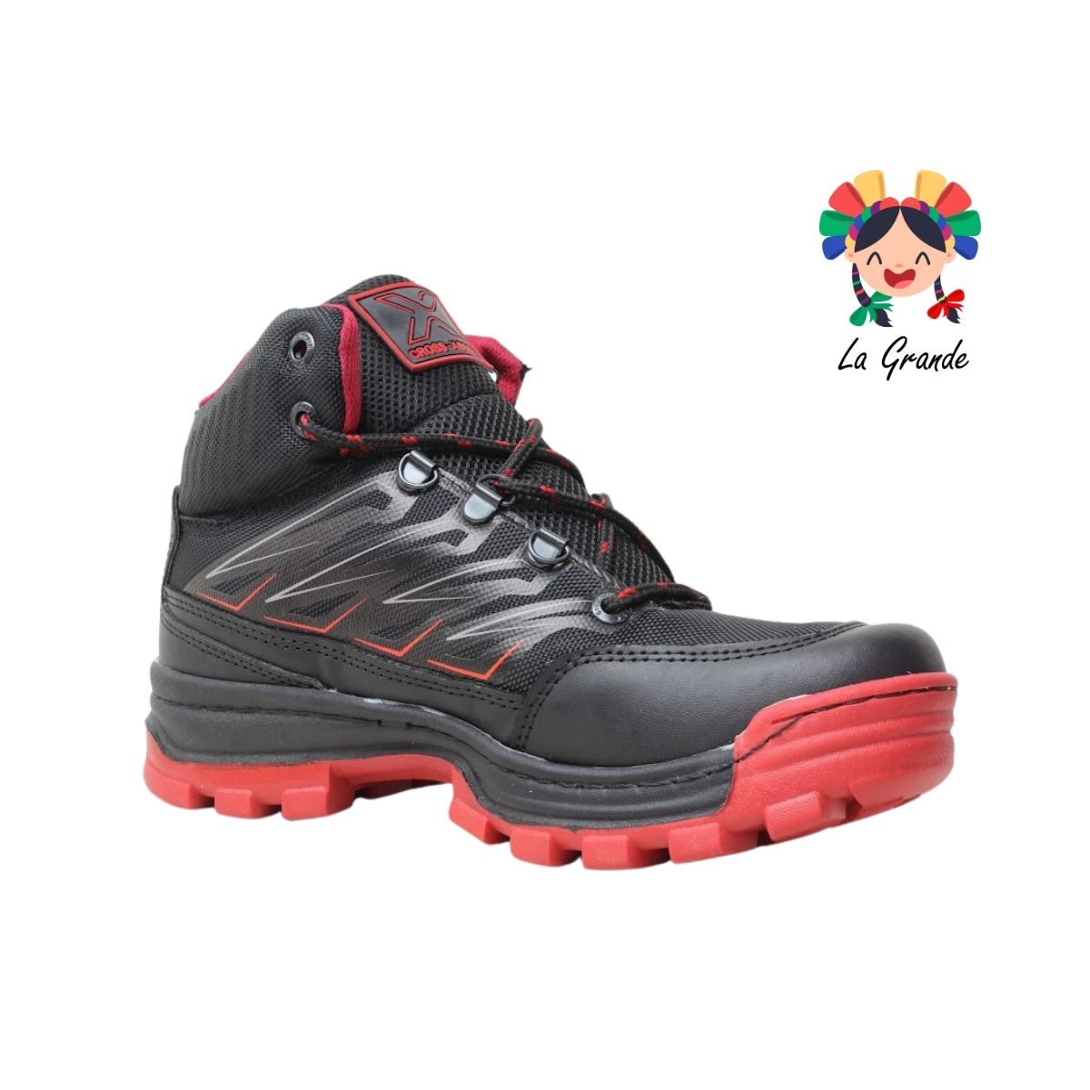Hotmail CROSS-X Negro Rojo Sint  Bota Industrial sin Casco para Caballero