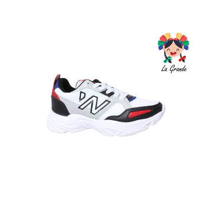 J02 NEW LINE Bco Ngo Rojo Tenis Deportivo para Dama y Joven