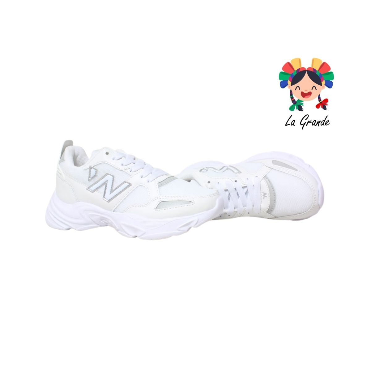 J02 NEW LINE Blanco Blanco Tenis Deportivo para Dama, Joven y Caballero