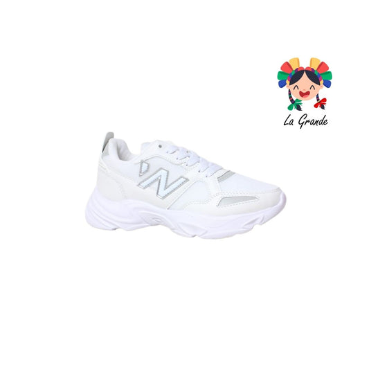 J02 NEW LINE Blanco Blanco Tenis Deportivo para Dama, Joven y Caballero