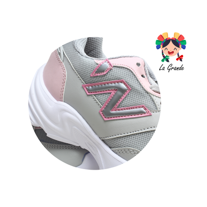J02 NEW LINE Gris Rosa Tenis Deportivo para Dama