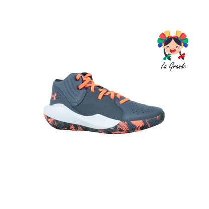 JET-UNDER ARMOUR Azul Naranja Tenis Deportivo Original Importado para Dama y Joven