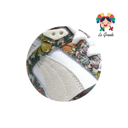 LIBERTY PUMA Bnco Vde Flores Tenis Importado Original para Dama
