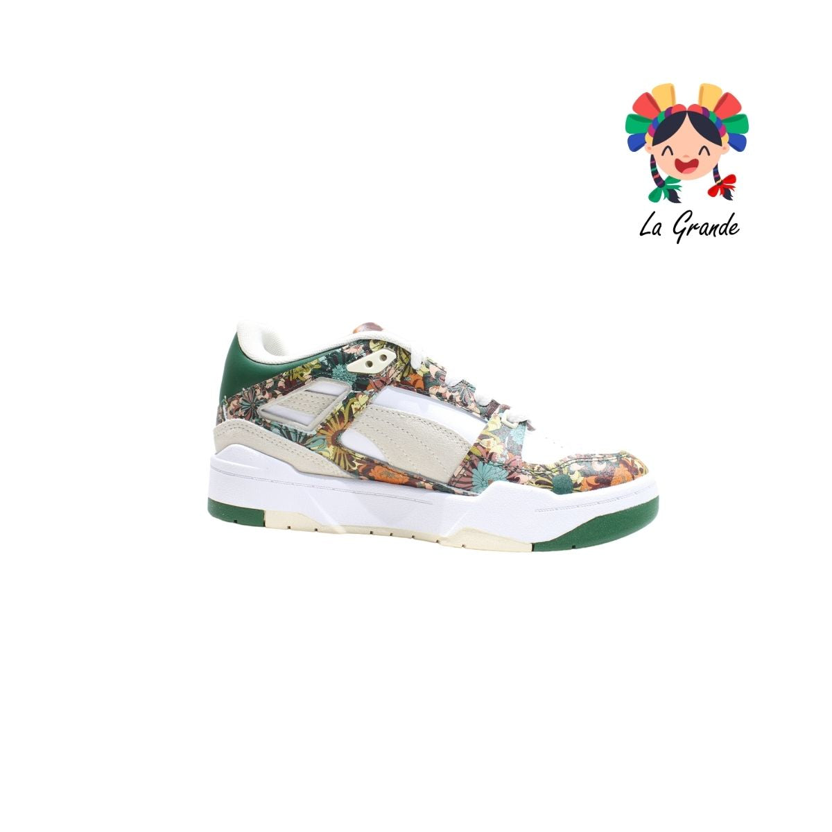 LIBERTY PUMA Bnco Vde Flores Tenis Importado Original para Dama