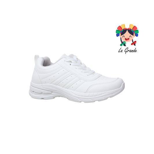 M2304B-6A FOSUM Blanco Gris Tenis Escolar para Dama y Joven