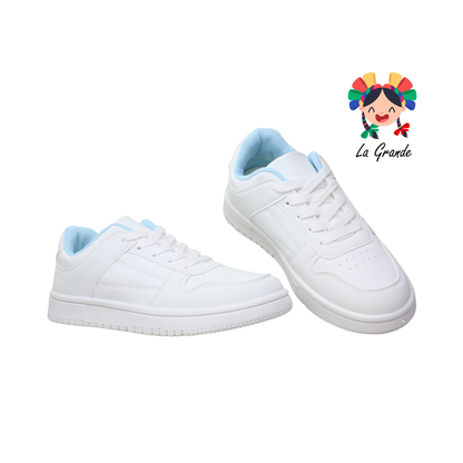 M2306B-1B FOSUM Blanco Azul Tenis Casual para Dama y Jóven
