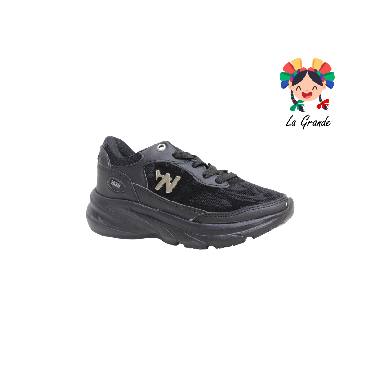 N-02 NEW LINE Negro Negro Tenis Deportivo para Dama y Joven