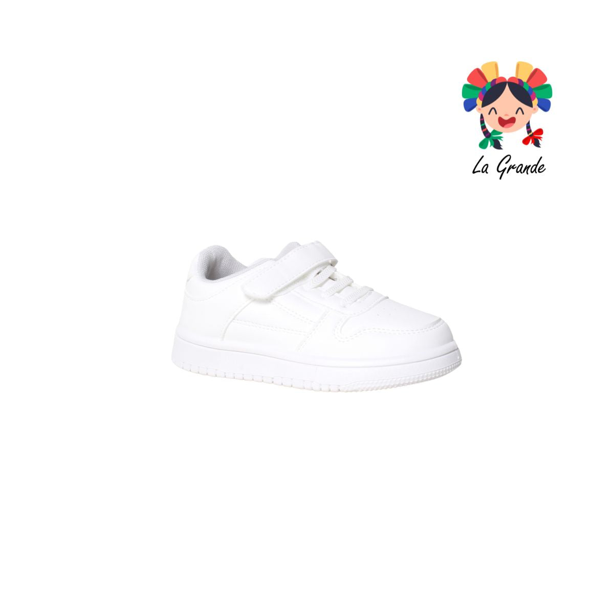 N2306-1A FOSUM Blanco Gris Tenis Escolar para Niña y Niño