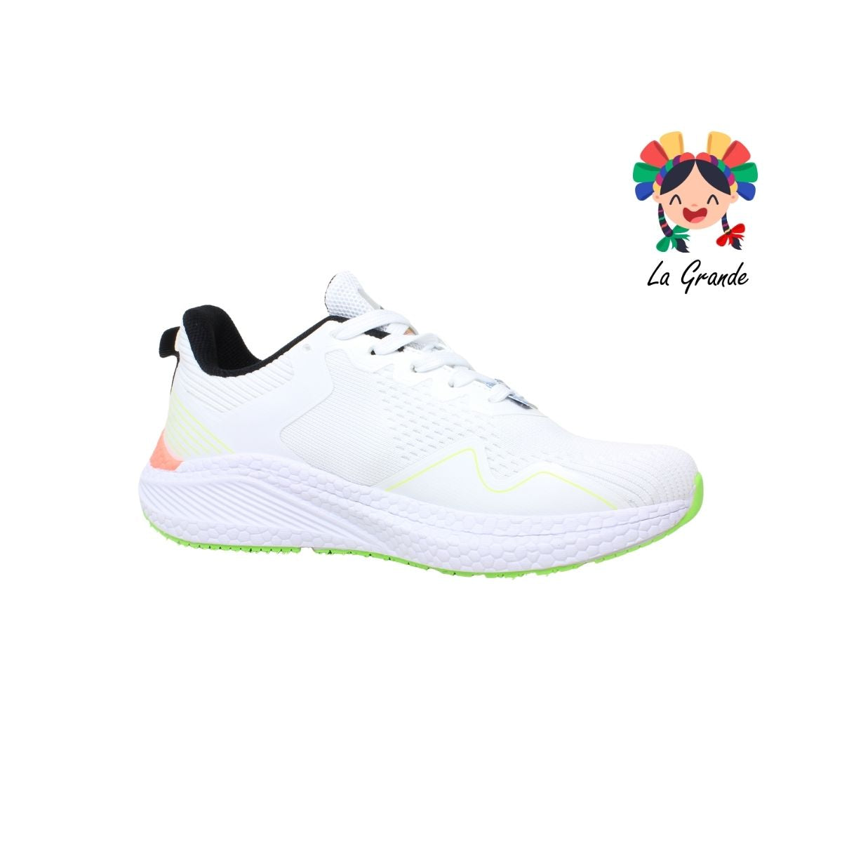 0H459102 LOTTO White Neon Tenis Deportivo para Caballero