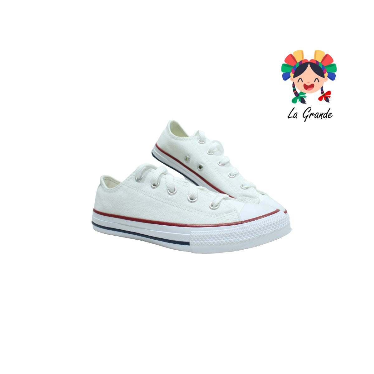 OX CONVERSE Blanco Textil Tenis Choclo Importado Original para Niño, Niña, Dama, Joven y Caballero