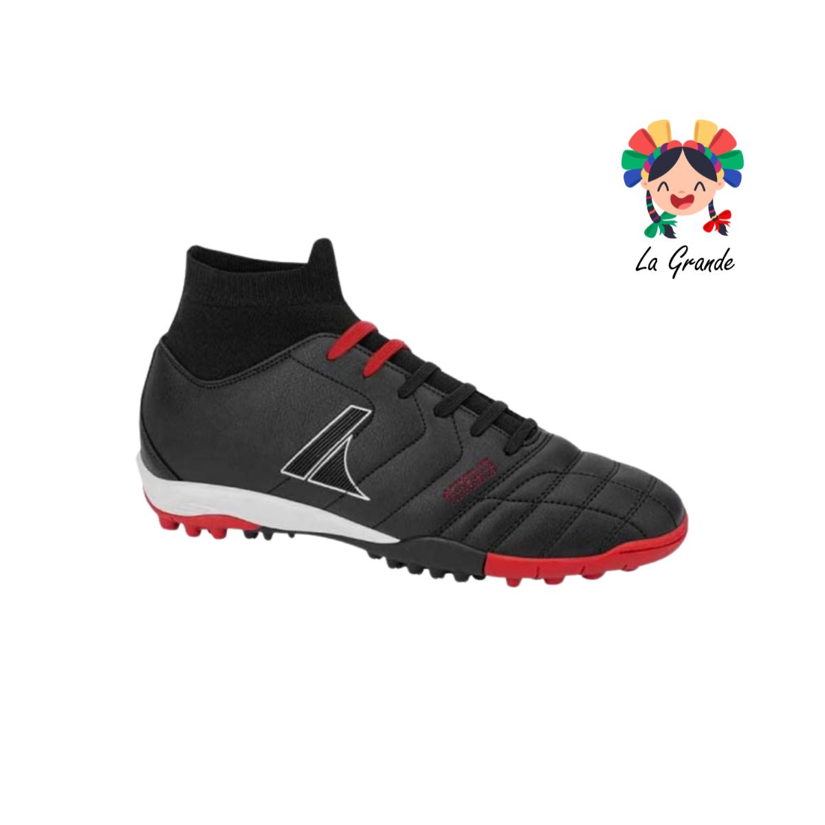 PROKENNEX Negro Rojo Sint Tenis de Fútbol Calcetín para Caballero