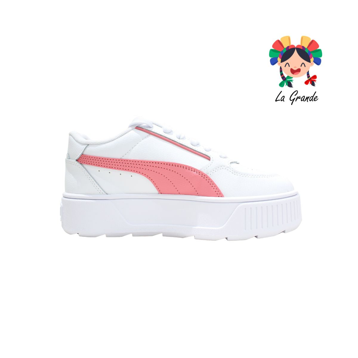 KARMEN PUMA Blanco Rosa Tenis Plataforma Importado Original para Dama