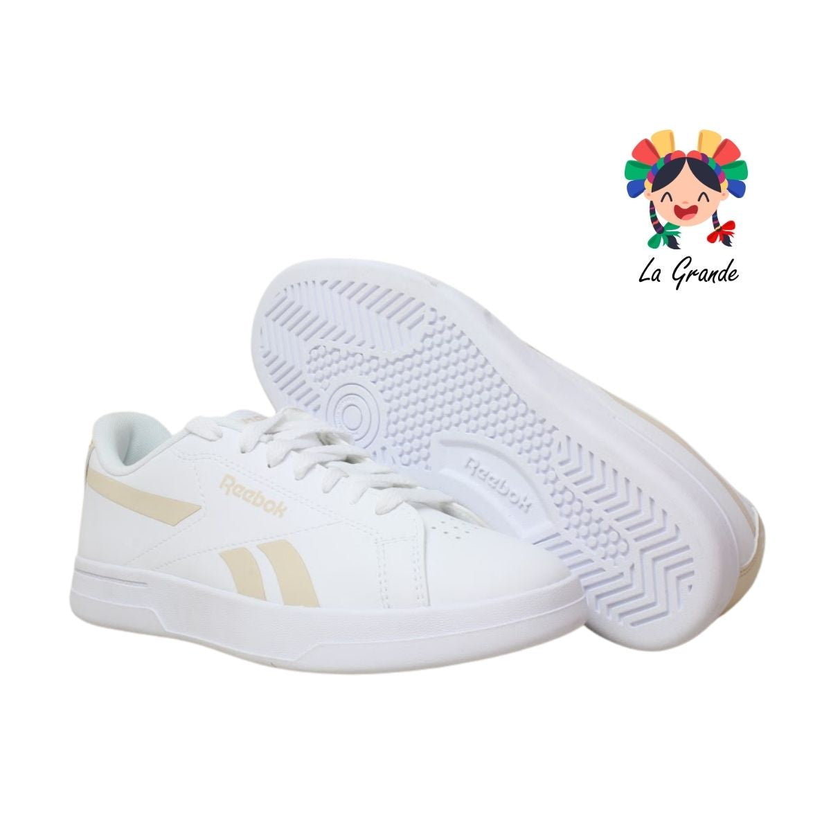 Prime Grounds REEBOK Blanco Beige Tenis Casual Importado Original para Dama