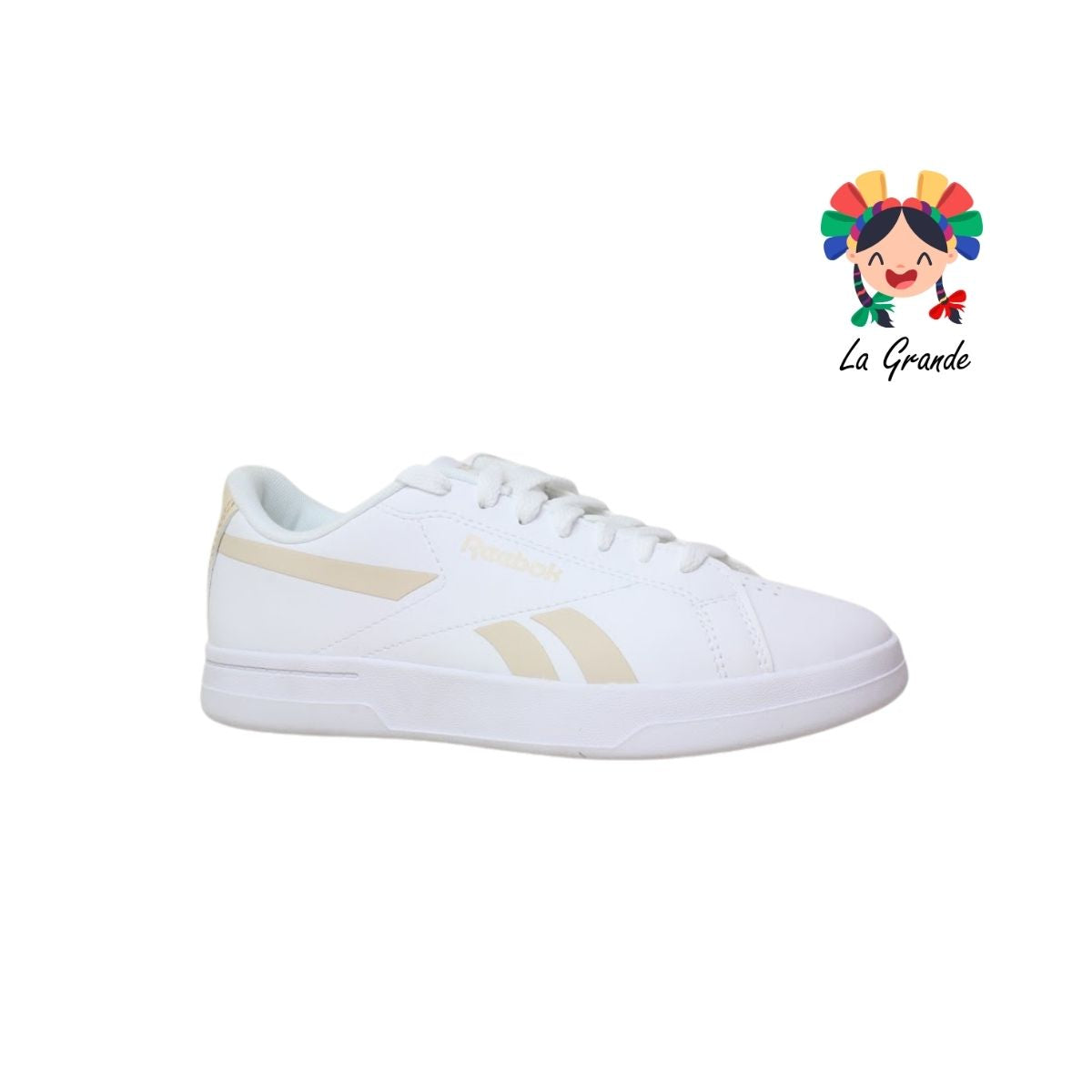 Prime Grounds REEBOK Blanco Beige Tenis Casual Importado Original para Dama