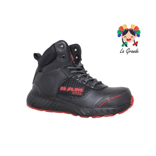 R-811 RAM Negro Rojo Casco de Poliamida Bota Industrial para Caballero