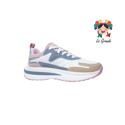 RETRO DUCATI Bco Azul Rosa Tenis Casual Importados Originales para Dama