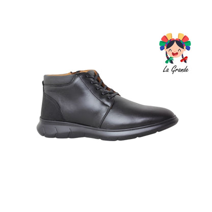 SE018 DOGI Negro Piel Botín Casual para Caballero