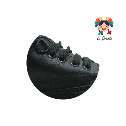 3406 DOGI Negro Piel Zapato Escolar  para Niño