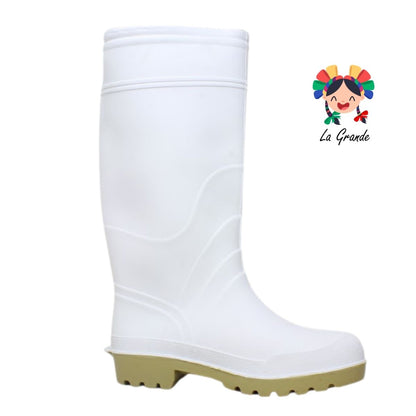 Star Plus DUNLOP Blanco Bota de Hule para Dama, Joven y Caballero