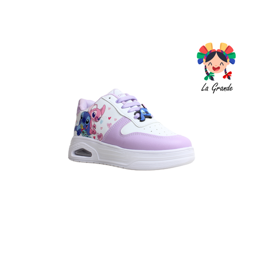 T2-03 DANIELS Blanco Lila Tenis Casual para Niña