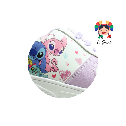 T2-03 DANIELS Blanco Lila Tenis Casual para Niña