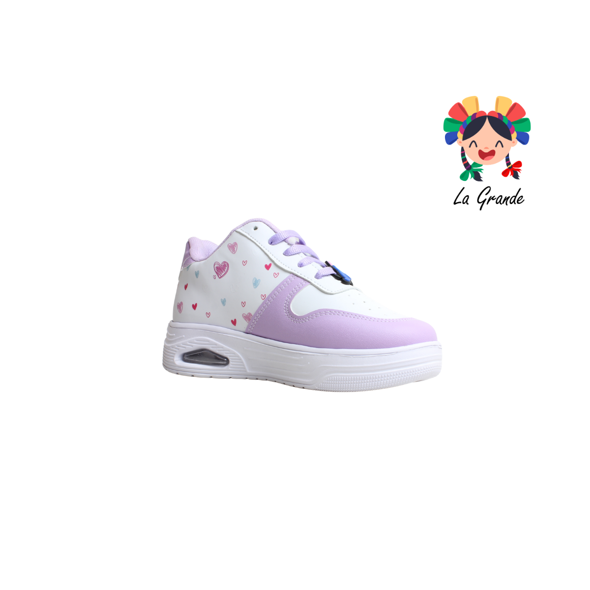 T2-03 DANIELS Blanco Lila Tenis Casual para Niña