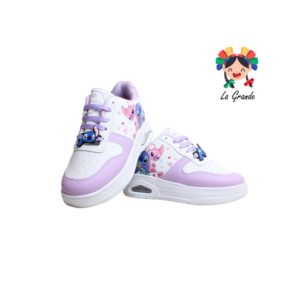 T2-03 DANIELS Blanco Lila Tenis Casual para Niña