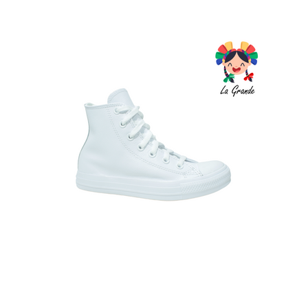T406 CONVERSE Blanco Piel Tenis Casual Importado Original para Dama, Joven y Caballero