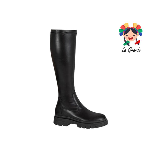 8251 TIERRA BENDITA Negro Bota Larga Stretch Suela Track para Dama