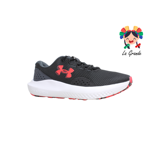 UA Charged Surge 4 UNDER ARMOUR Ngo Bco Rojo Tenis Deportivo Importado Original para Caballero