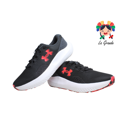 UA Charged Surge 4 UNDER ARMOUR Ngo Bco Rojo Tenis Deportivo Importado Original para Caballero
